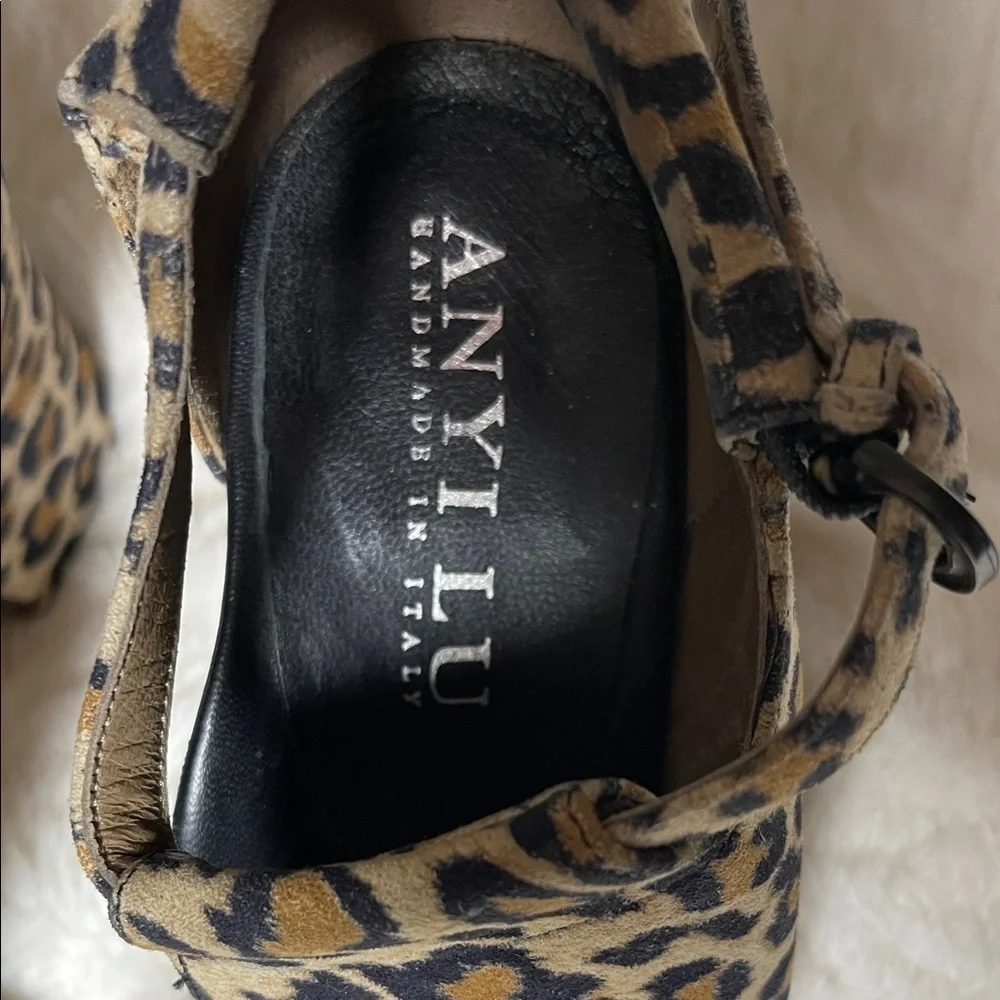 Anyi Lu Electra Leopard Print Women's Sandals